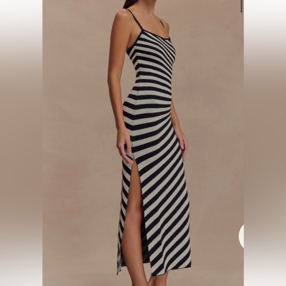 Meshki striped midi dress